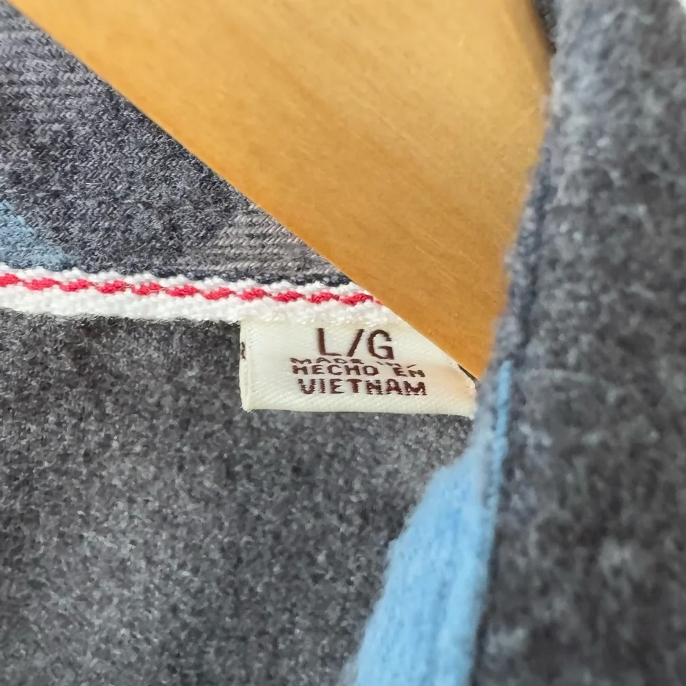 Weatherproof Vintage Gray Flannel Tailored Long Sleeve Button Down Shirt Large